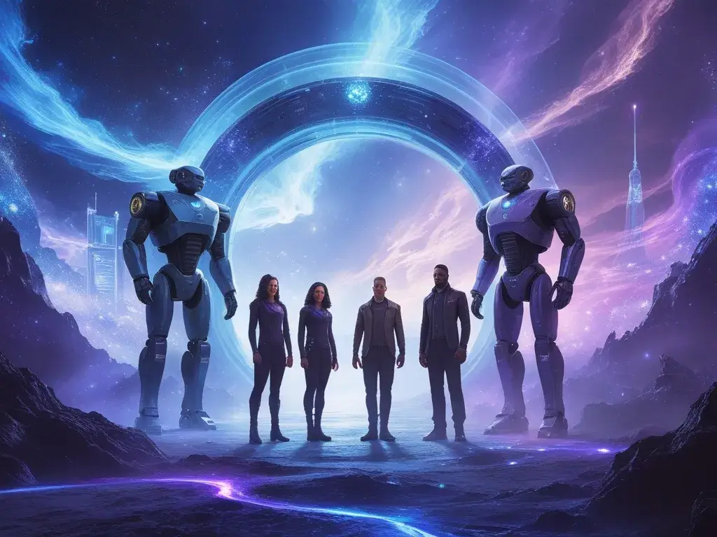 Rubicon evreninde zaman ve paralel boyutlar arası geçişi anlatan illüstrasyon